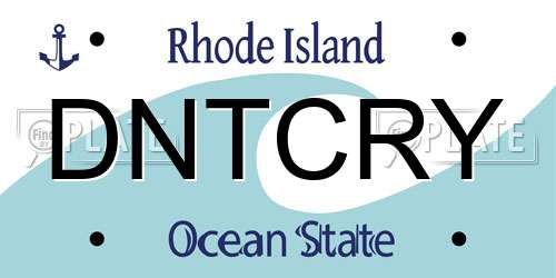 DNTCRY Rhode Island License Plate