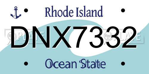 DNX7332 Rhode Island License Plate