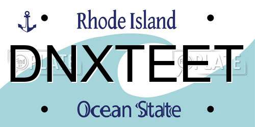 DNXTEET Rhode Island License Plate