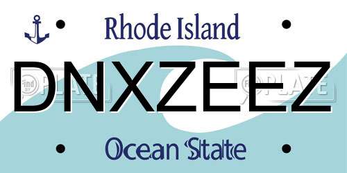 DNXZEEZ Rhode Island License Plate