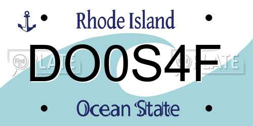 DO0S4F Rhode Island License Plate