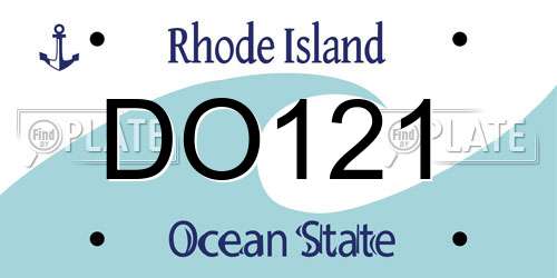 DO121 Rhode Island License Plate