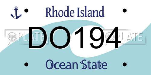 DO194 Rhode Island License Plate