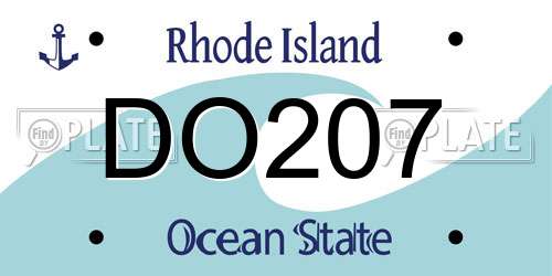DO207 Rhode Island License Plate
