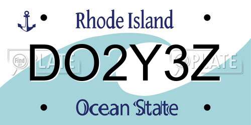 DO2Y3Z Rhode Island License Plate