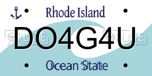 DO4G4U Rhode Island License Plate