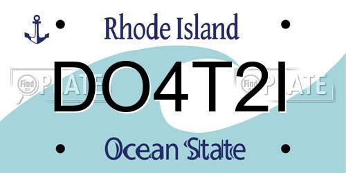DO4T2I Rhode Island License Plate
