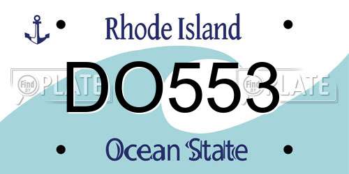 DO553 Rhode Island License Plate