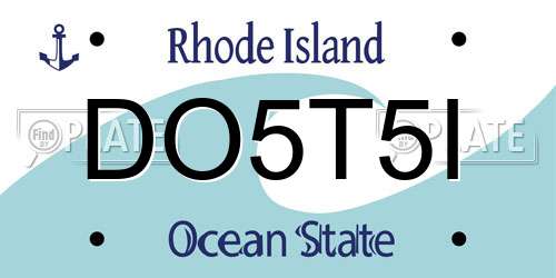 DO5T5I Rhode Island License Plate