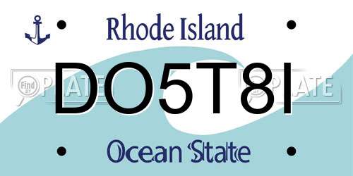 DO5T8I Rhode Island License Plate
