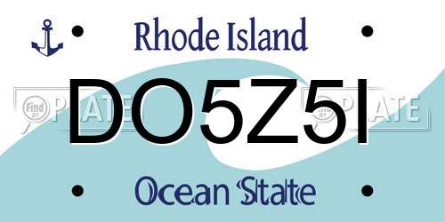 DO5Z5I Rhode Island License Plate