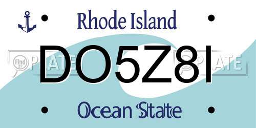 DO5Z8I Rhode Island License Plate