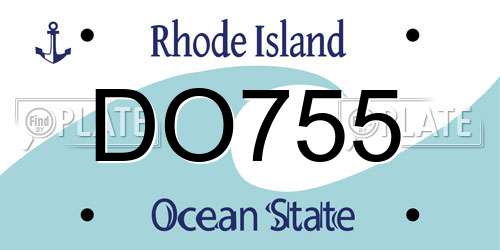 DO755 Rhode Island License Plate