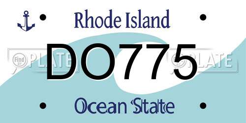 DO775 Rhode Island License Plate