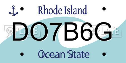 DO7B6G Rhode Island License Plate