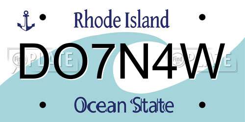 DO7N4W Rhode Island License Plate