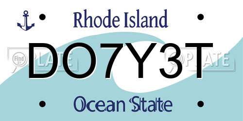 DO7Y3T Rhode Island License Plate