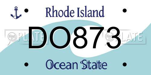 DO873 Rhode Island License Plate