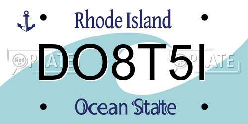 DO8T5I Rhode Island License Plate