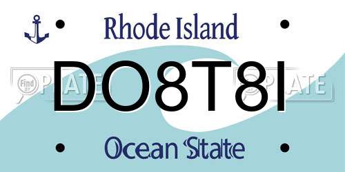 DO8T8I Rhode Island License Plate