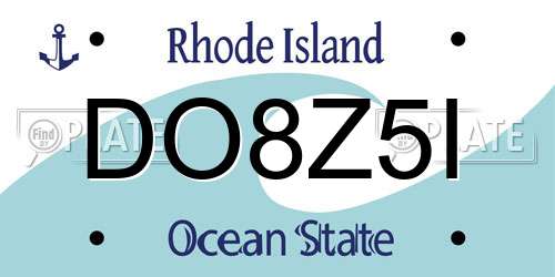 DO8Z5I Rhode Island License Plate