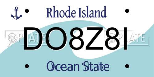 DO8Z8I Rhode Island License Plate