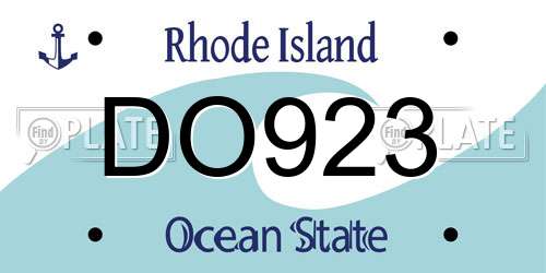 DO923 Rhode Island License Plate