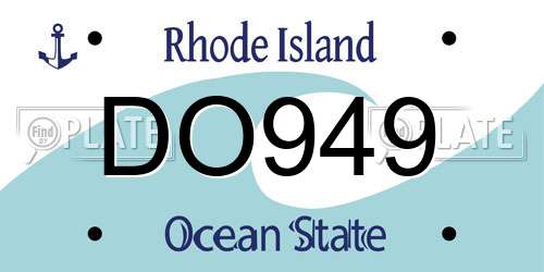 DO949 Rhode Island License Plate