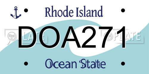 DOA271 Rhode Island License Plate