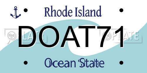DOAT71 Rhode Island License Plate