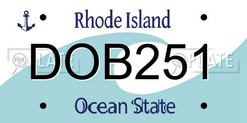 DOB251 Rhode Island License Plate