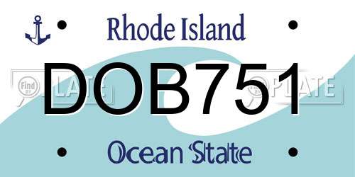 DOB751 Rhode Island License Plate
