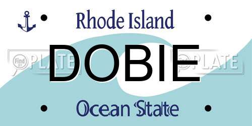 DOBIE Rhode Island License Plate