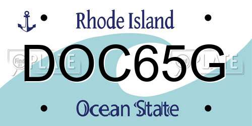 DOC65G Rhode Island License Plate