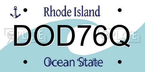 DOD76Q Rhode Island License Plate