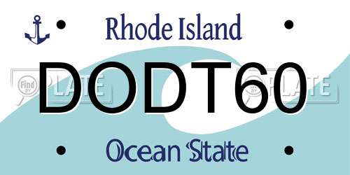 DODT60 Rhode Island License Plate