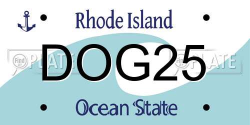 DOG25 Rhode Island License Plate