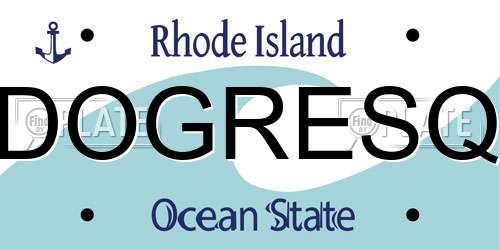 DOGRESQ Rhode Island License Plate