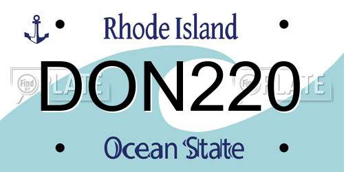 DON220 Rhode Island License Plate
