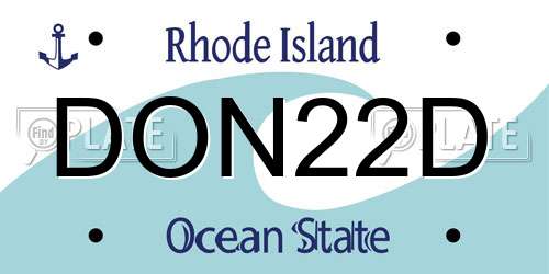 DON22D Rhode Island License Plate