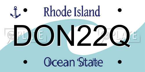 DON22Q Rhode Island License Plate