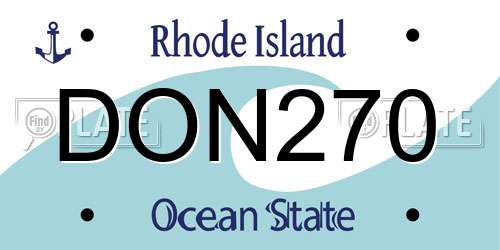 DON270 Rhode Island License Plate