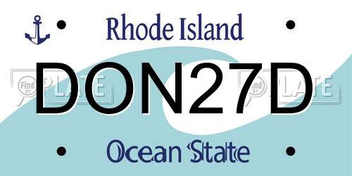 DON27D Rhode Island License Plate