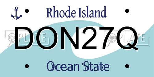DON27Q Rhode Island License Plate