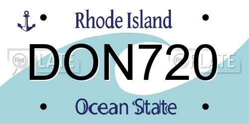 DON720 Rhode Island License Plate
