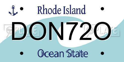 DON72O Rhode Island License Plate