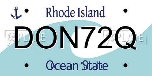 DON72Q Rhode Island License Plate
