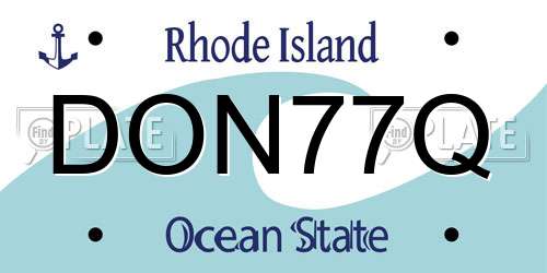 DON77Q Rhode Island License Plate