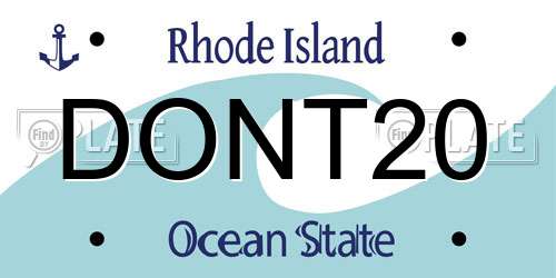 DONT20 Rhode Island License Plate