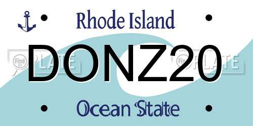 DONZ20 Rhode Island License Plate
